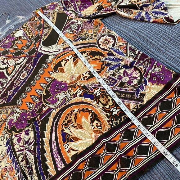 Chico's Size 2 Paisley Print Tunic with Bell Sleeves - Picture 4 of 8